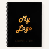 Carnet Image de logo personnalisé entreprise noir or (Devant)
