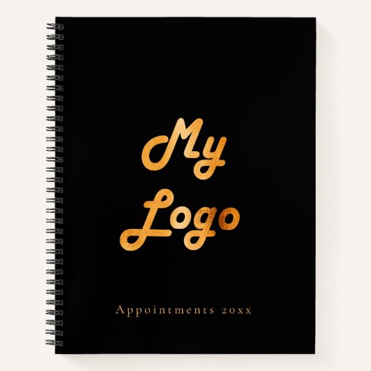 Carnet Image de logo personnalisé entreprise noir or (Devant)