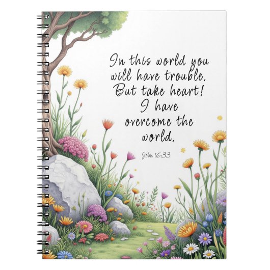 Carnet Image de verset biblique Jean 16:33 Affiche (Devant)