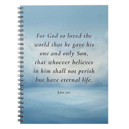 Carnet Image du verset biblique Jean 3:16 (Devant)