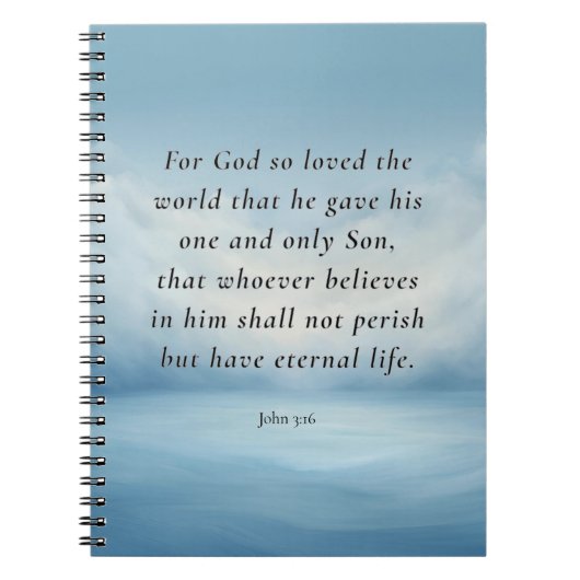 Carnet Image du verset biblique Jean 3:16 (Devant)