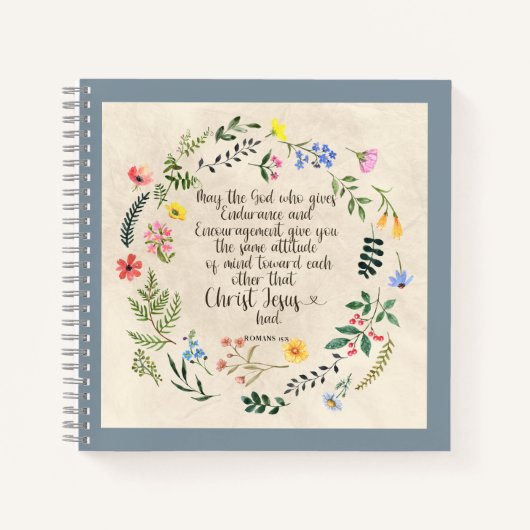 Carnet Image du verset biblique Romains 15:5 (Devant)