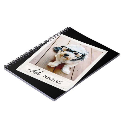 Carnet Image instantanée personnalisée en noir (Côté gauche)