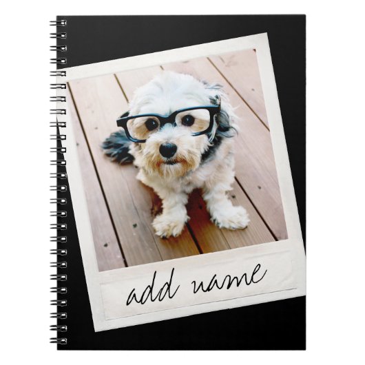 Carnet Image instantanée personnalisée en noir (Devant)