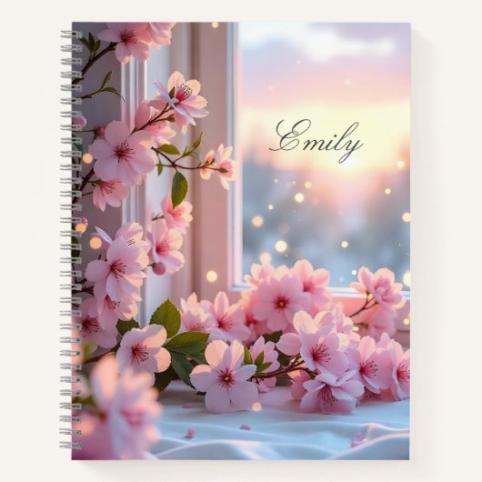 Carnet Image personnalisée Fille rose (Devant)