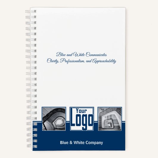 Carnet Images personnalisées promotionnelles Blue White C (Recto)