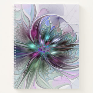 Carnet Imaginaire coloré Abstrait Fleur fractale moderne