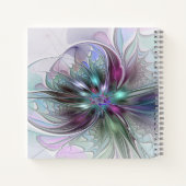 Carnet Imaginaire coloré Abstrait Fleur fractale moderne (Dos)