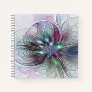 Carnet Imaginaire coloré Abstrait Fleur fractale moderne