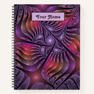 Carnet Imaginaire coloré Abstrait Violet Fractal Nom