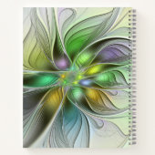 Carnet Imaginaire coloré Fleur moderne Abstrait Fractal (Dos)