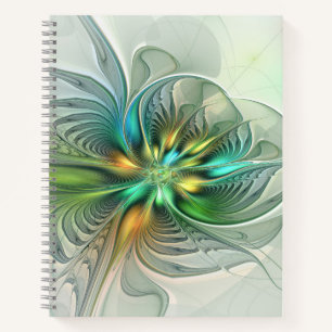 Carnet Imaginaire coloré Moderne Fleur Abstraite Fractale