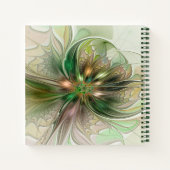 Carnet Imaginaire coloré Moderne Fleur Fractale Abstraite (Dos)