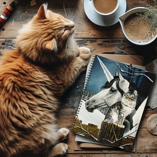 Carnet Imaginaire de chat de la licorne blanche