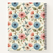 Carnet Imaginaire floral de printemps bleu et rose (Dos)