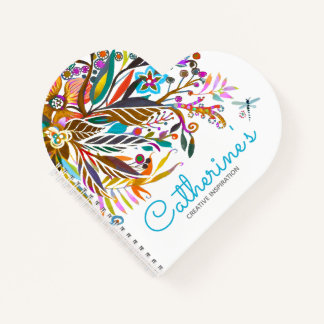 Carnet Imaginaire floral en forme de coeur