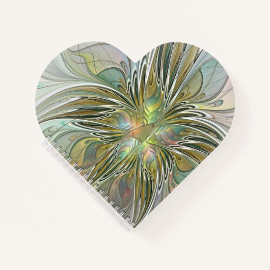 Carnet Imaginaire Floral Fleur Art Fractal Moderne Avec O (Devant)