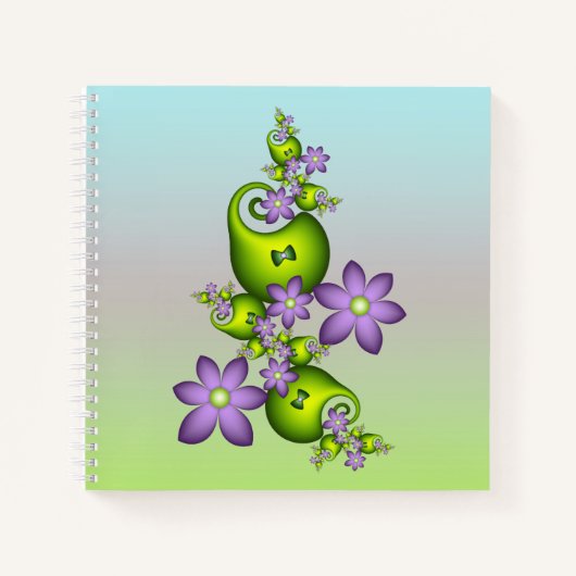 Carnet Imaginaire Floral Fleurs Lilac Formes vertes Fract (Devant)