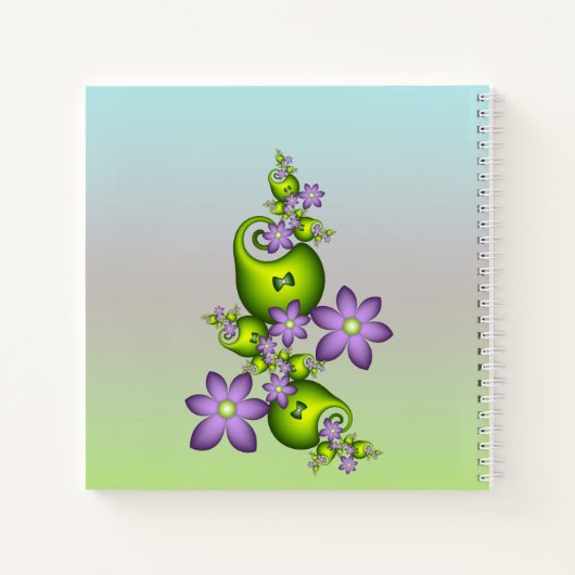 Carnet Imaginaire floral Lilac Fleurs vertes Nom fractal (Dos)