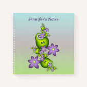Carnet Imaginaire floral Lilac Fleurs vertes Nom fractal (Devant)