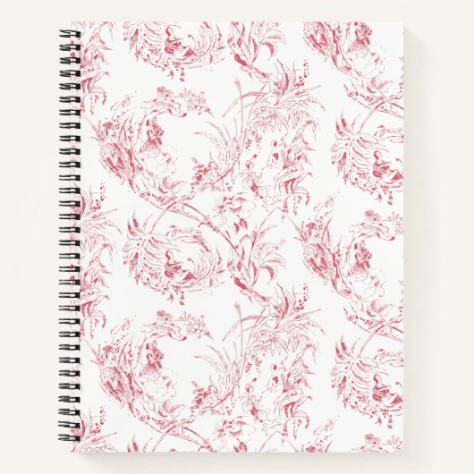 Carnet Imaginaire Floral vintage gravé rose-toile (Devant)