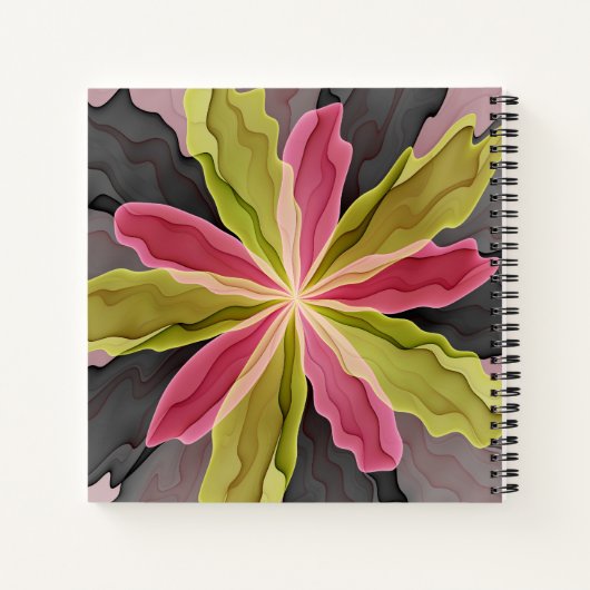 Carnet Imaginaire rose vert anthracite Fleur Nom fractal (Dos)