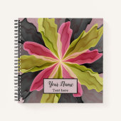 Carnet Imaginaire rose vert anthracite Fleur Nom fractal (Devant)