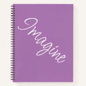 Carnet "Imagine" Phrase Lavender Purple Arrière - plan (Devant)