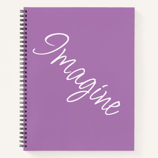 Carnet "Imagine" Phrase Lavender Purple Arrière - plan (Devant)