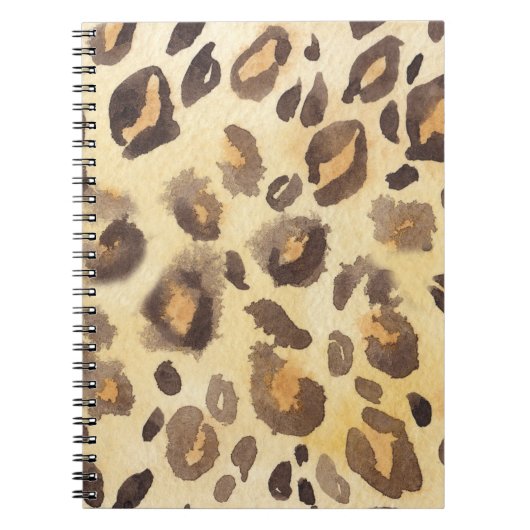 Carnet Imitation peau léopard, aquarelle abstraite. (Devant)