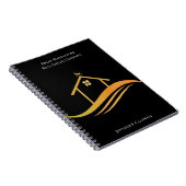 Carnet Immobilier Chic Noir Or Personnalisé Réalisateur (Côté Droit)