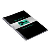 Carnet Immobilier Clé Luxueux Turquoise et Noir Brillants (Côté Droit)