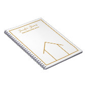 Carnet Immobilier Maison Chic Or Blanc Personnalisé Realt (Côté Droit)