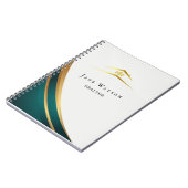Carnet Immobilier Vert et Doré Moderne (Côté gauche)