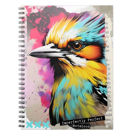 Carnet imparfait - Oiseau de collage (Devant)