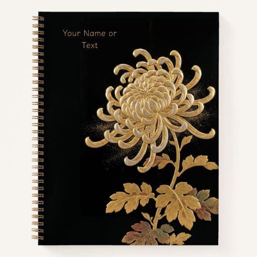 Carnet Impérial Or : Le Chrysanthème de style Maki-e (Devant)