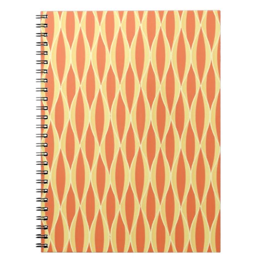 Carnet Impression à ruban du milieu du siècle - orange et (Devant)