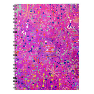 Carnet Impression abstraite Jubilé Magenta 