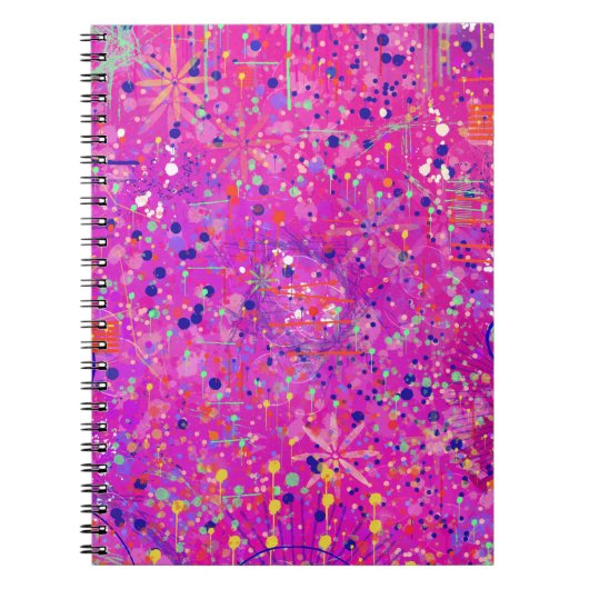 Carnet Impression abstraite Jubilé Magenta  (Devant)