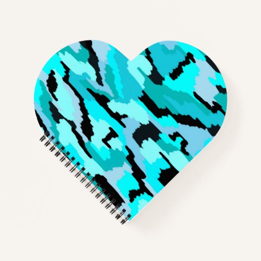 Carnet Impression Abstraite turquoise et noire (Devant)