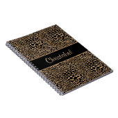 Carnet Impression Animale Taches de Léopard Noir & Brun N (Côté Droit)