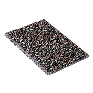 Carnet Impression Animale Taches de Léopard Noir Rose Ani