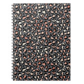 Carnet Impression Animale Taches de Léopard Noir Rose Ani (Devant)