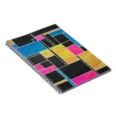 Carnet Impression Bleu Rose Noir Mondrian (Côté Droit)