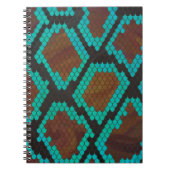 Carnet Impression Brown et Turquoise de serpent (Devant)