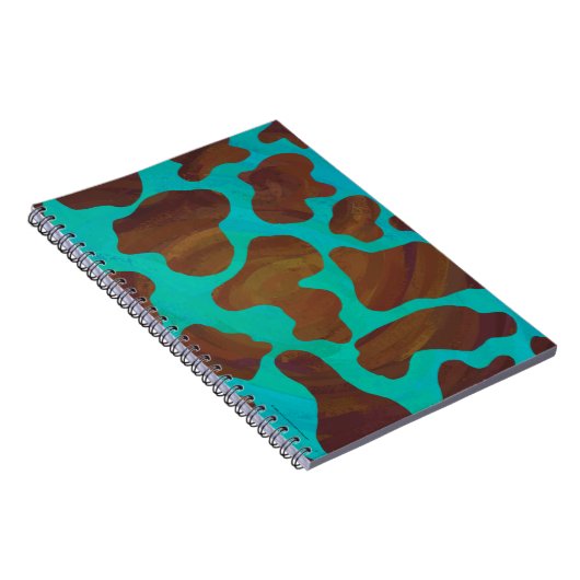 Carnet Impression Brown et Turquoise de vache (Côté Droit)