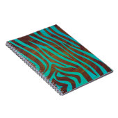 Carnet Impression Brown et Turquoise Zebra (Côté Droit)