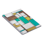 Carnet Impression Brown jaune Turquoise Mondrial (Côté Droit)