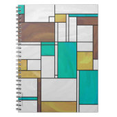 Carnet Impression Brown jaune Turquoise Mondrial (Devant)