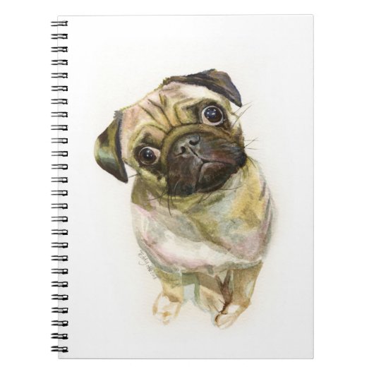 Carnet Impression Carlin face| Chien de Carlin mignon (Devant)